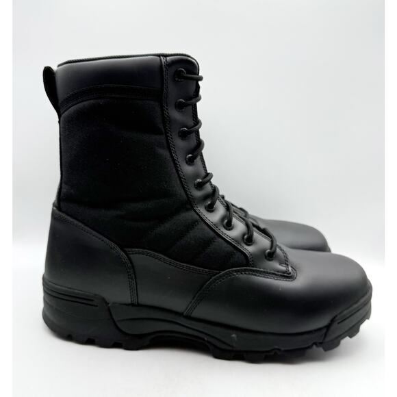 Original SWAT Mens Classic 9\' Lace Up Boots US 16 EU 50 Black Leather EUC main image 4